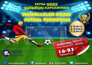 Fatsa Belediyesi Mahalleler Aras Futbol Turnuvas Dzenliyor
